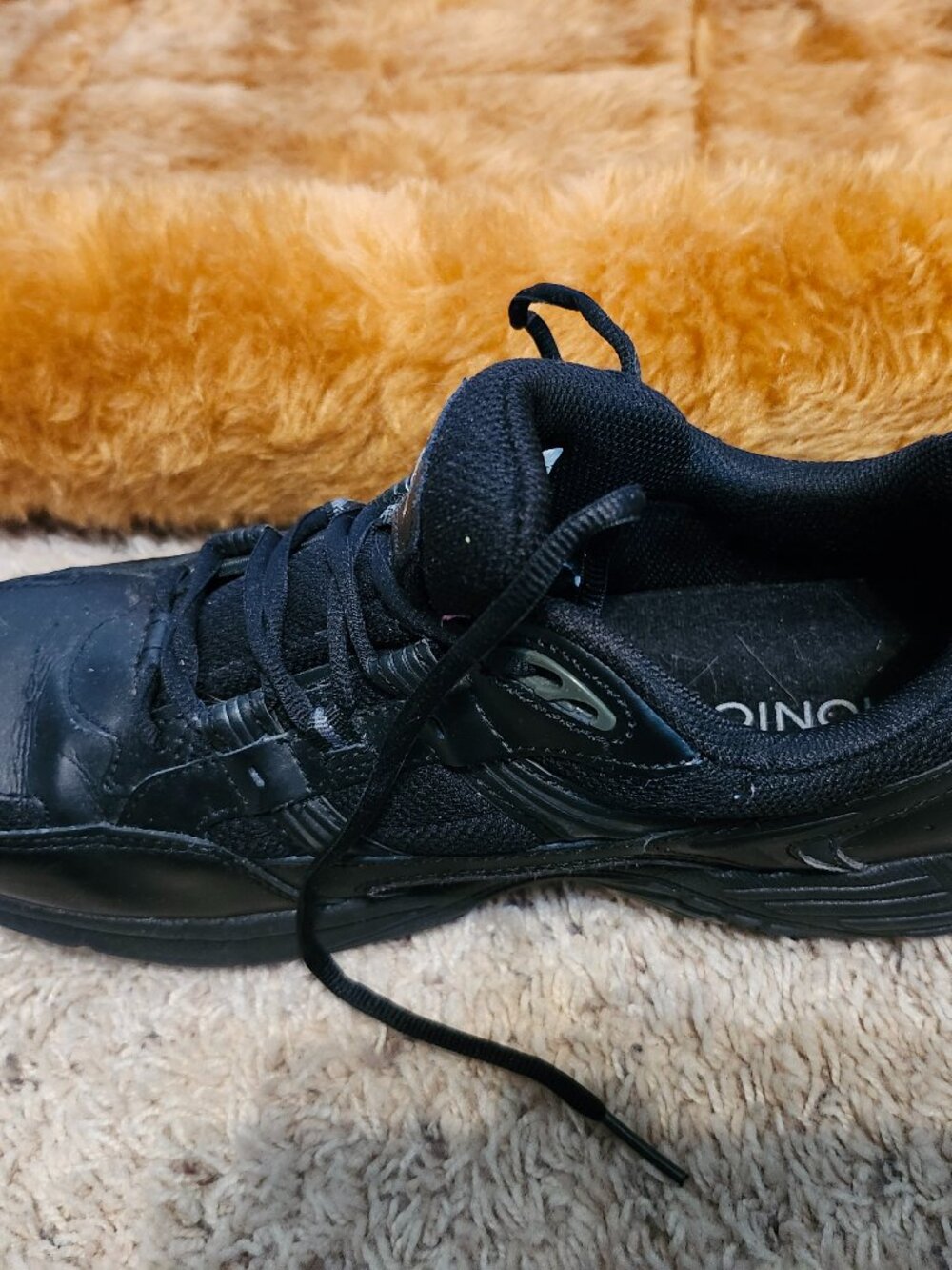 Vionic Men's Walker Black Leather Sneaker Size 10 Orthotic Walking Shoe Comfort